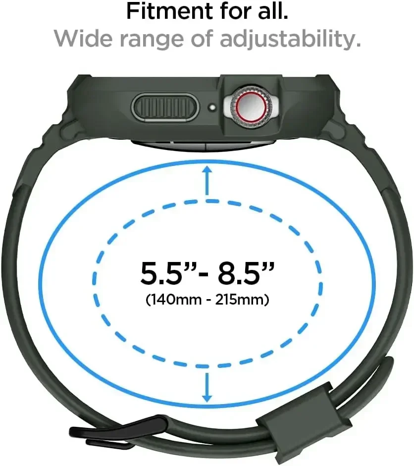 Rugged Armor Pro Designed for Apple Watch Ultra 2 Rubber Case with Band Series 9/8/SE2/7/6/SE/5/4 45mm/44mm 41mm 40mm