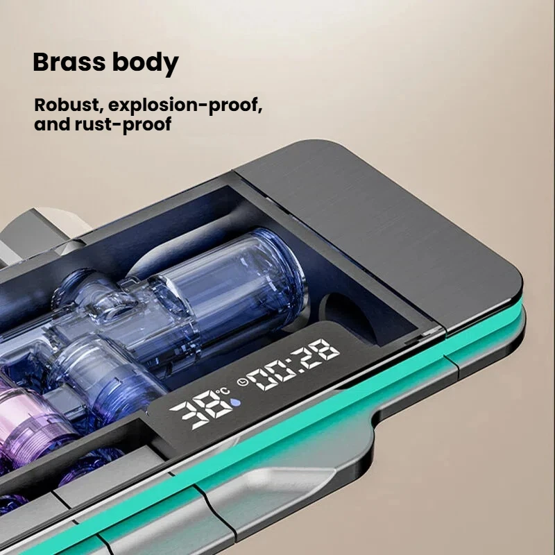 ذكي شاشة ديجيتال الحمام دش مجموعة تأثيرات الإضاءة المحيطة المنزلية مفاتيح البيانو نظام دش مضغوط مجموعة #3