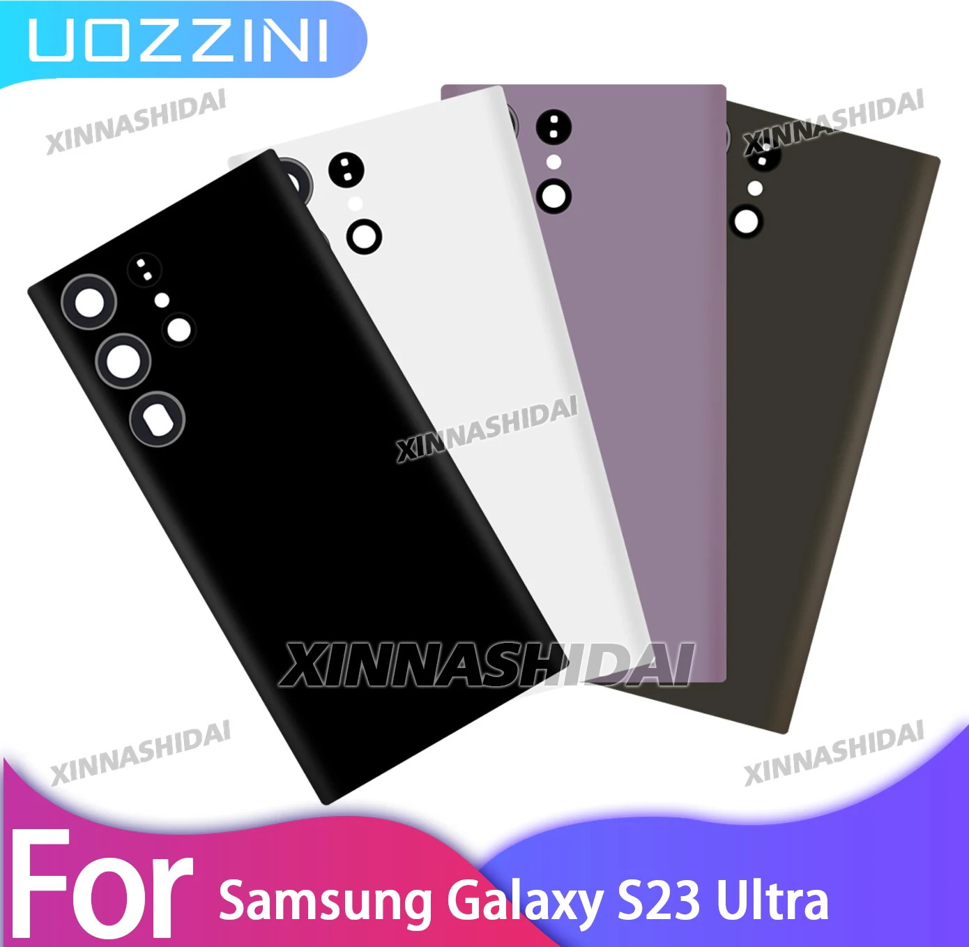 Neue Abdeckung Für Samsung Galaxy S23 Ultra Batterie Zurück Abdeckung Glas Panel Hintere Tür Gehäuse Fall Kamera Objektiv Ersetzen