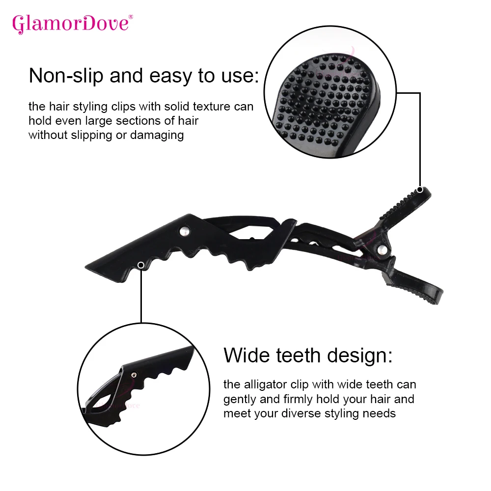 GlamorDove-Kit de herramientas de extensión de cabello de queratina, protector térmico de hierro, Clip y peine para secar el cabello