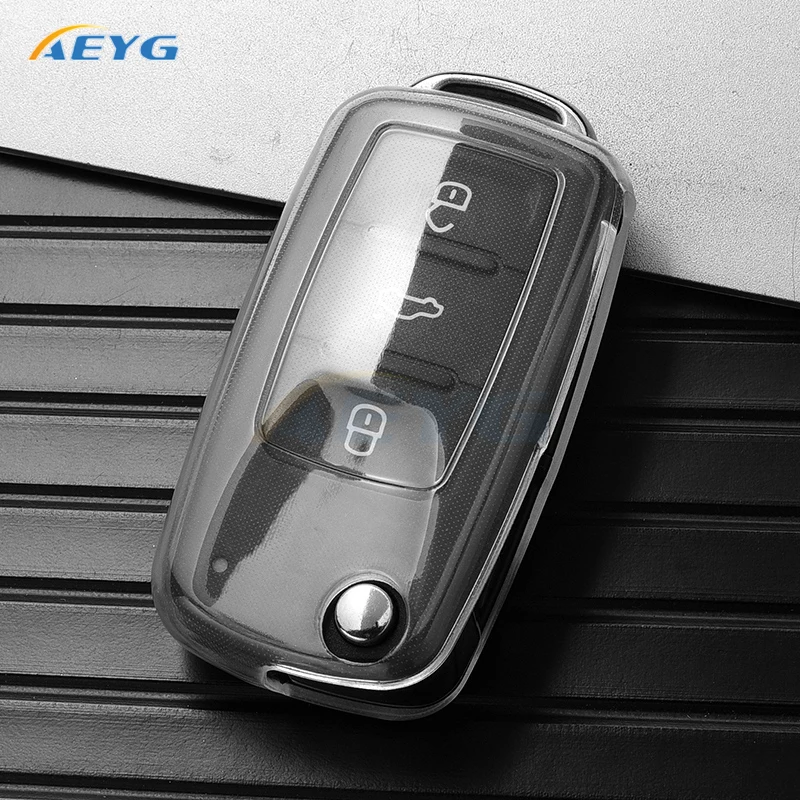 TPU Car Key Case Cover Shell Fob For Volkswagen VW Polo Golf Passat Tiguan Beetle Caddy T5 Up Skoda Octavia Seat Leon Altea