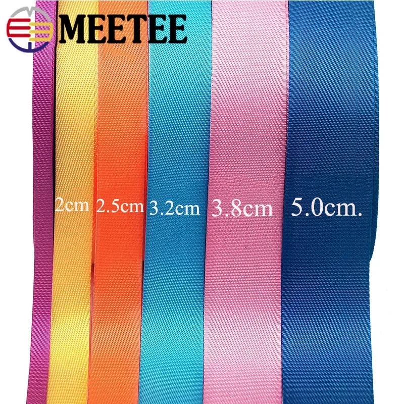 5Meters Nylon Webbing Tapes 20/25/32/38/50mm 0.7mm Thick Sewing Ribbon Knapsack Strap Band Bag Decor DIY Garment Accessories