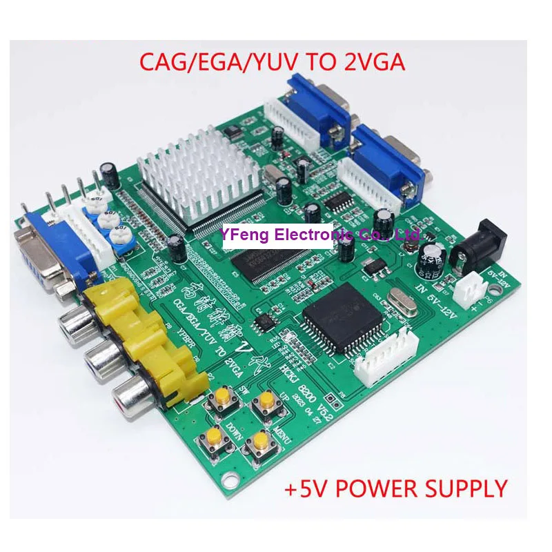 

Плата преобразователя CGA/EGA/YUV в VGA, GBS 8200, два выходных ЖК-монитора, ретро формат видеовыхода Jamma