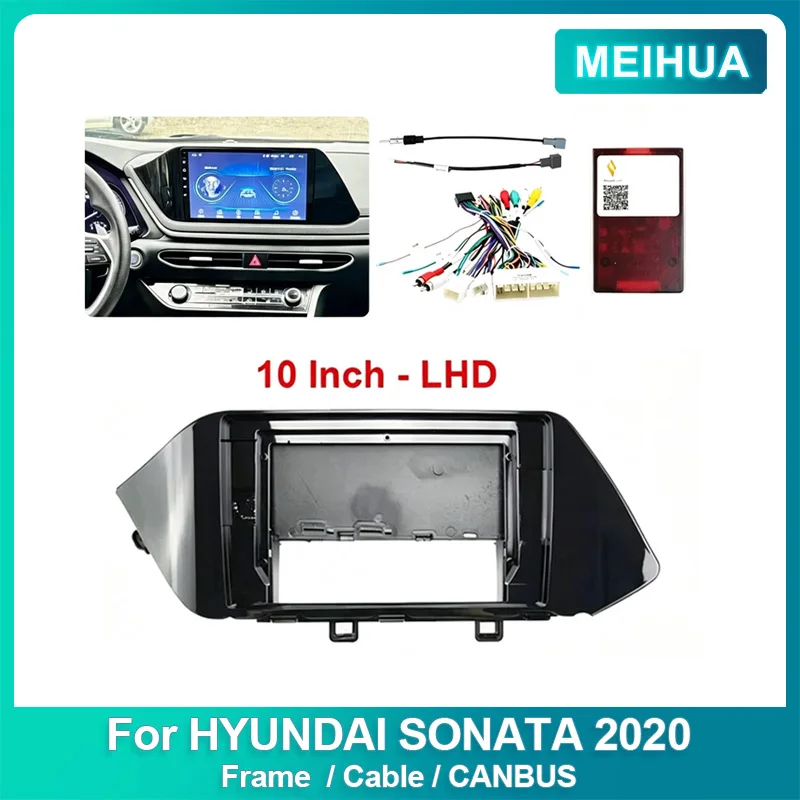 10Inch Android Car Radio for HYUNDAI SONATA 2020 Multimedia Player Dash Mount Kit with Adapter Frame And Cable Harness