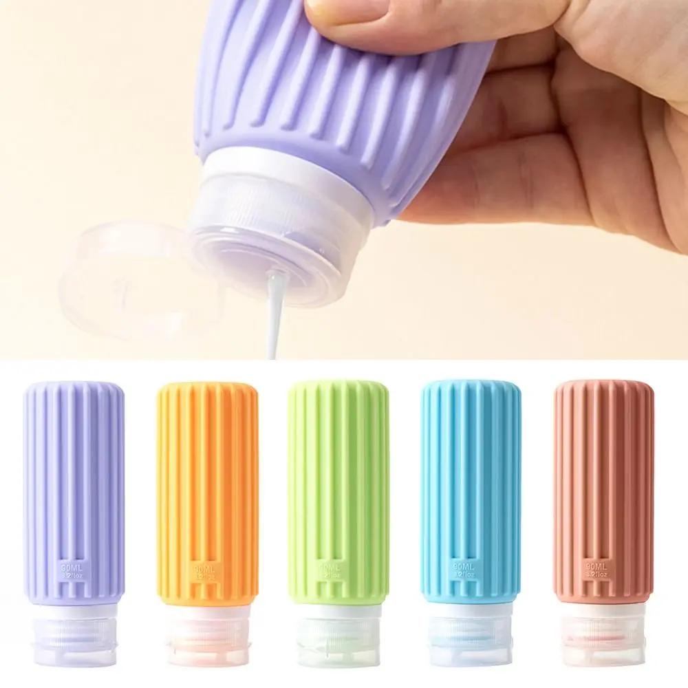 Portáteis Garrafas Recarregáveis de Silicone, Loção Container, Shampoo Squeeze Bottles, Grande Capacidade, Viagem Sub-Bottling, Portátil, 60 ml, 90ml