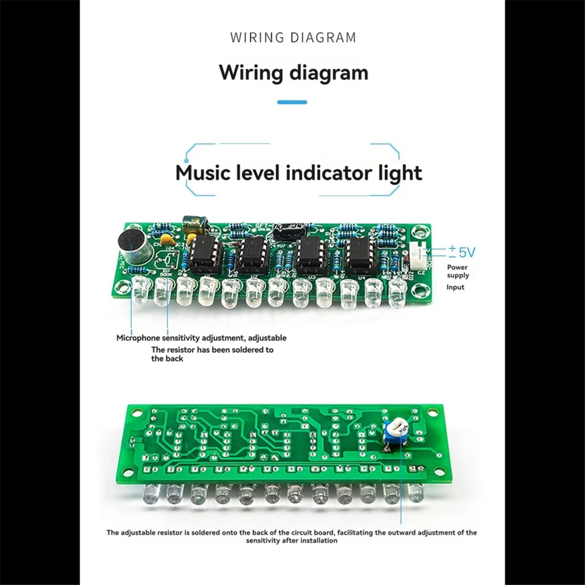 

2025+ FM Radio DIY Electronics Kit Bluetooth 5.0-Compatible Speaker with Voice-Activated Level Indicator DIY Electronics Kit