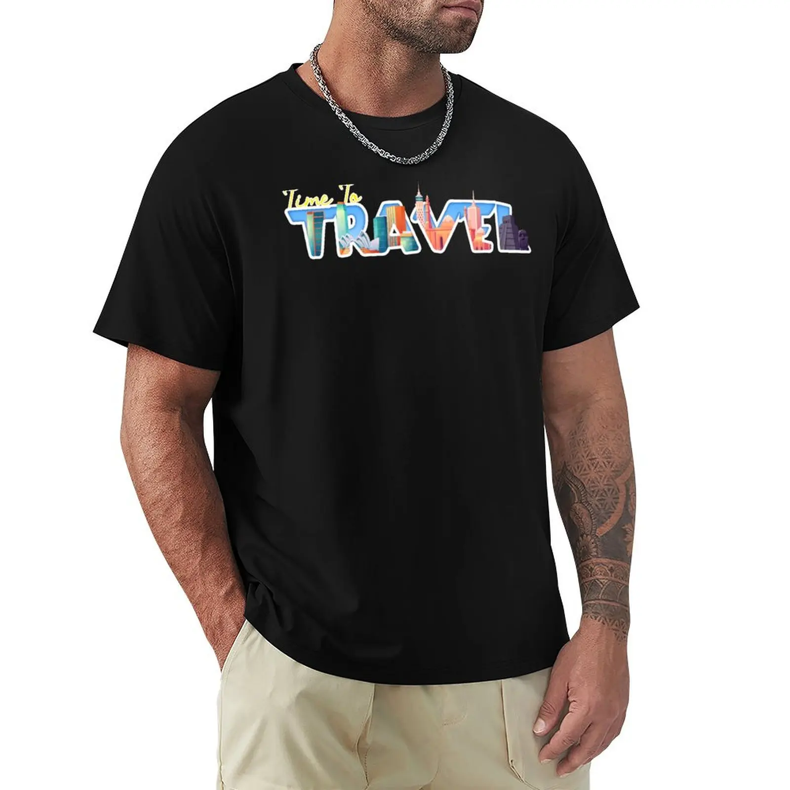 Time To Travel T-Shirt street wear customs design your own mens clothes