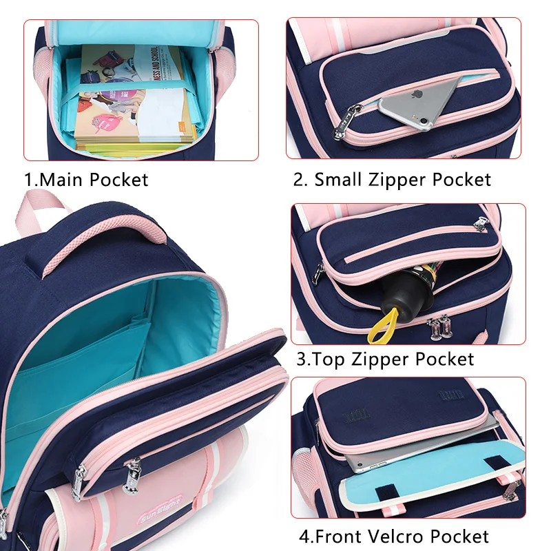 NEW 2024 High Quality Orthopedic Back Primary Girl Shcool Bags Kid Book Bag Teenage Backpacks Waterproof Satchel