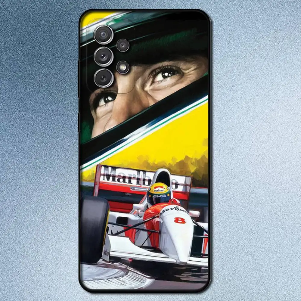 حافظة هاتف Racing Driver A-Ayrton S-Senna لهاتف سامسونج S25، S24، S21، S22، S23، S30، Ultra، S20، Plus، Fe، Lite، Note، 10,9,5G غطاء أسود