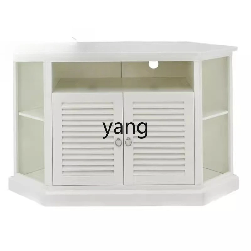 

LTT American solid wood living room corner cabinet Bedroom triangular corner cabinet Nordic louver door cabinet