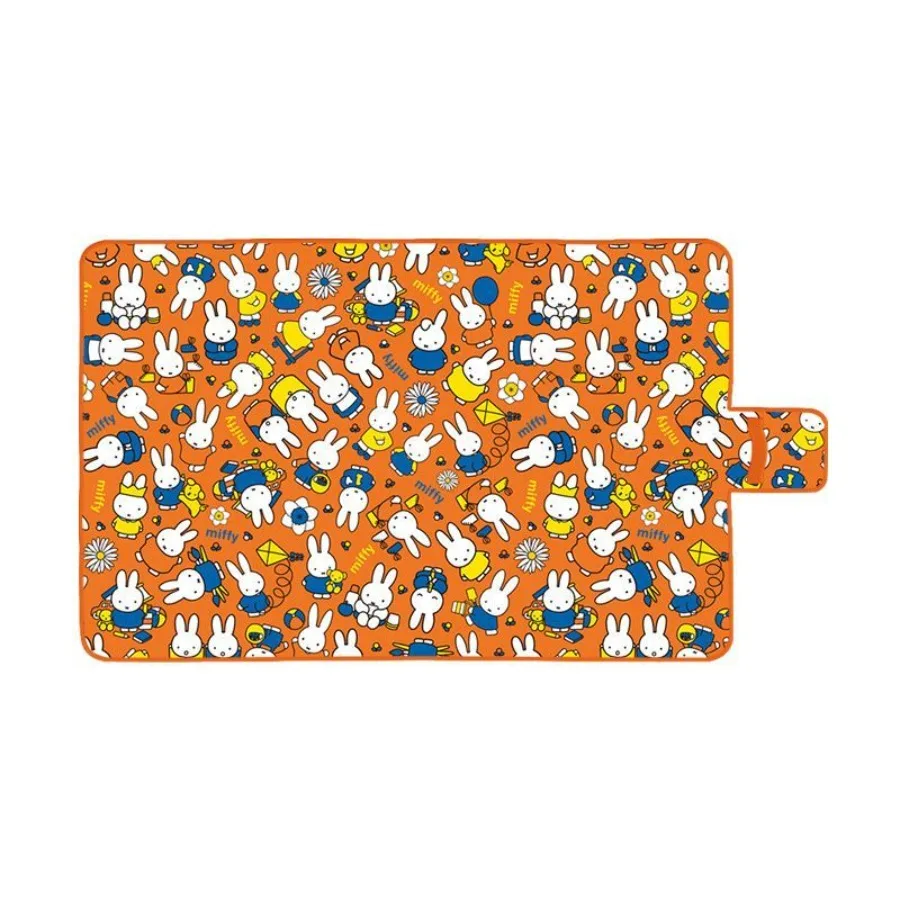 Miffy Bunny Foldable Picnic Mat, Cute Cartoon Rabbit Waterproof Beach Blanket Portable Hand Carry Outdoor Camping Mat for Travel