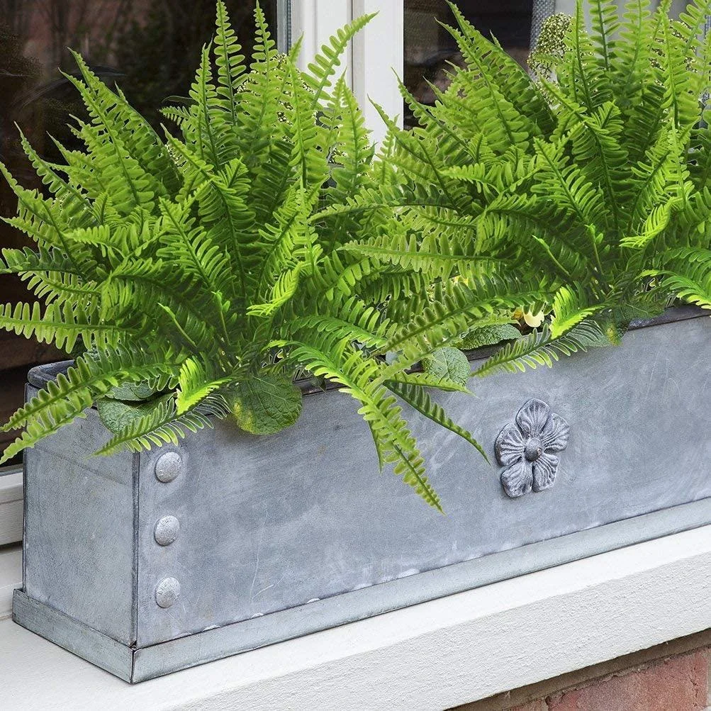 4er-Pack Künstliche Farnpflanzen, Boston-Farn-Buschpflanzen, UV-geschützt für Haus, Küche, Garten, Wanddekoration, Innen- und Außenbereich – Detail 6