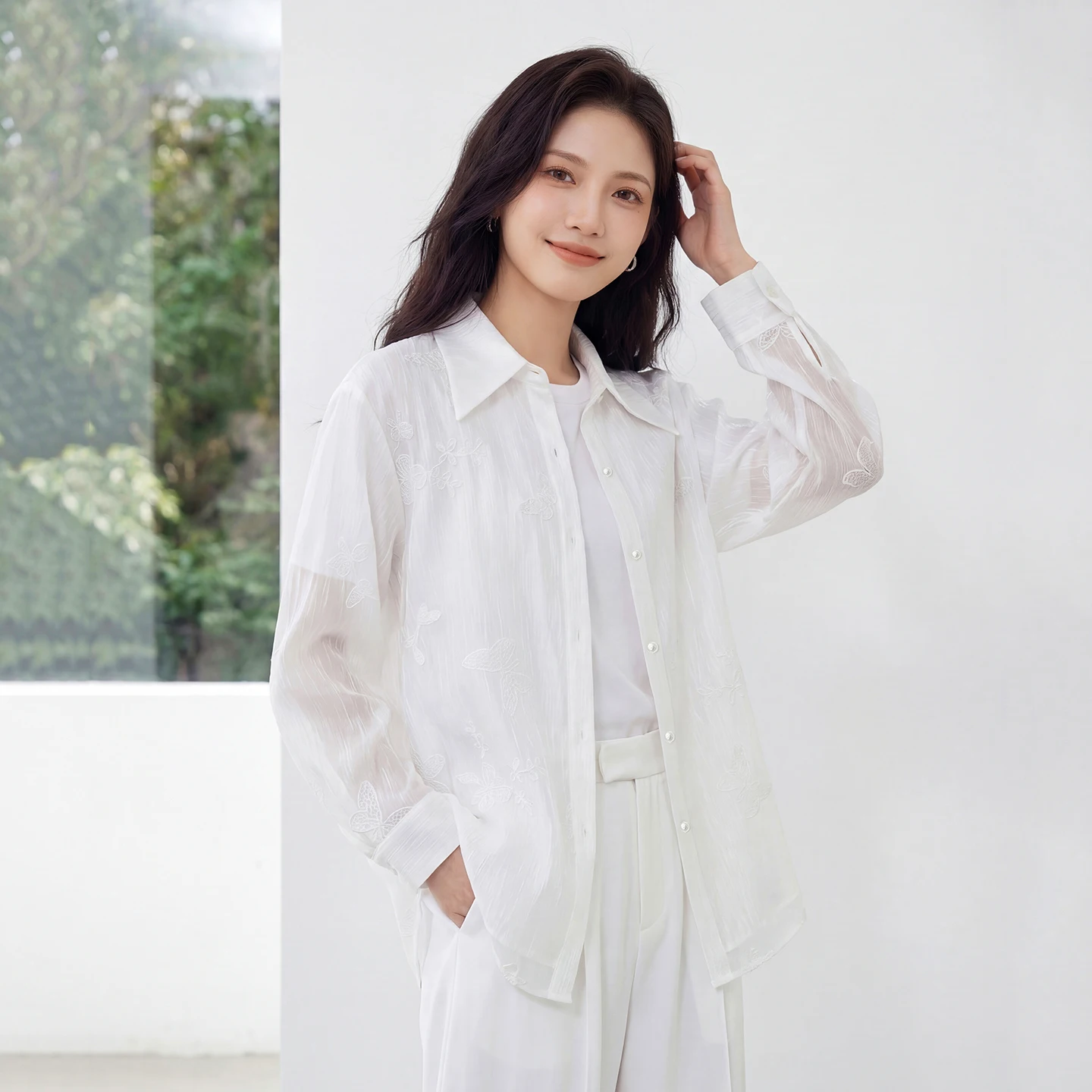 

Элегантная женская рубашка в китайском стиле с вышивкой, молодежный дизайн, длинный рукав, весенняя мода, высококлассное ощущение роскоши