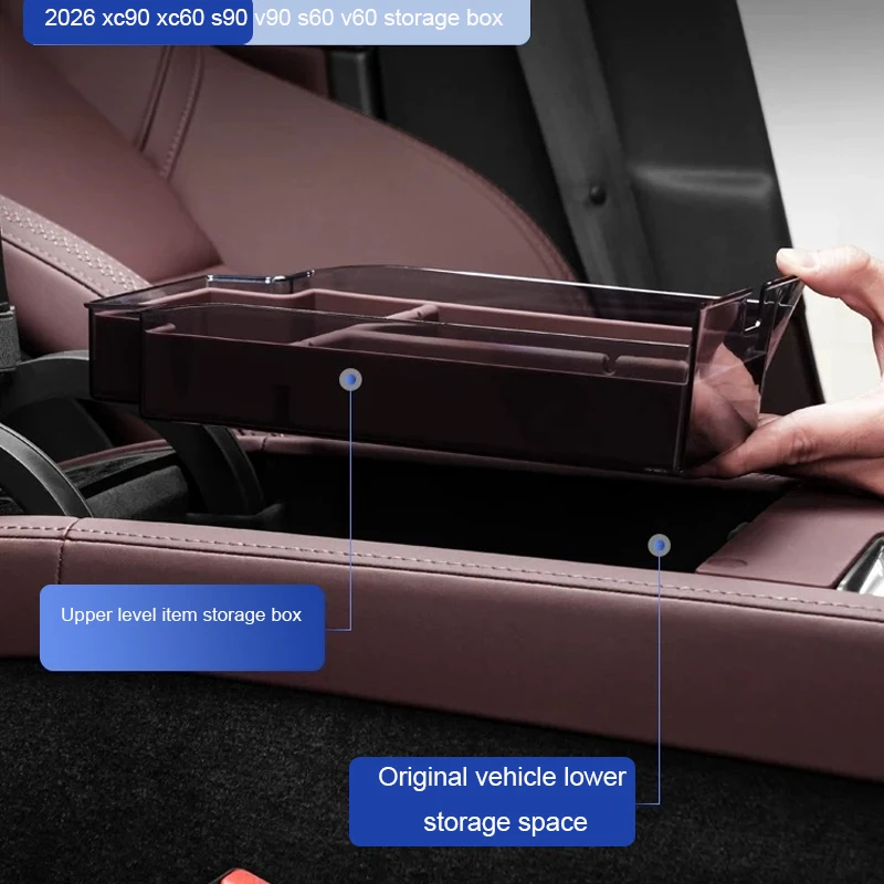 Neu 2026 für Volvo XC90 XC60 S90 V90 S60 V60 Armlehnenbox Aufbewahrungsbox Autozubehör – Detail 5