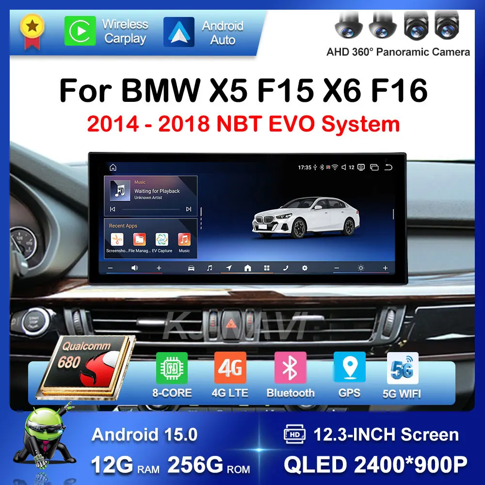 

Android 15 BT for BMW X5 F15 X6 F16 2014 - 2018 NBT EVO System GPS Car Video Multimedia Player WiFi Carplay 4G Auto Accessories