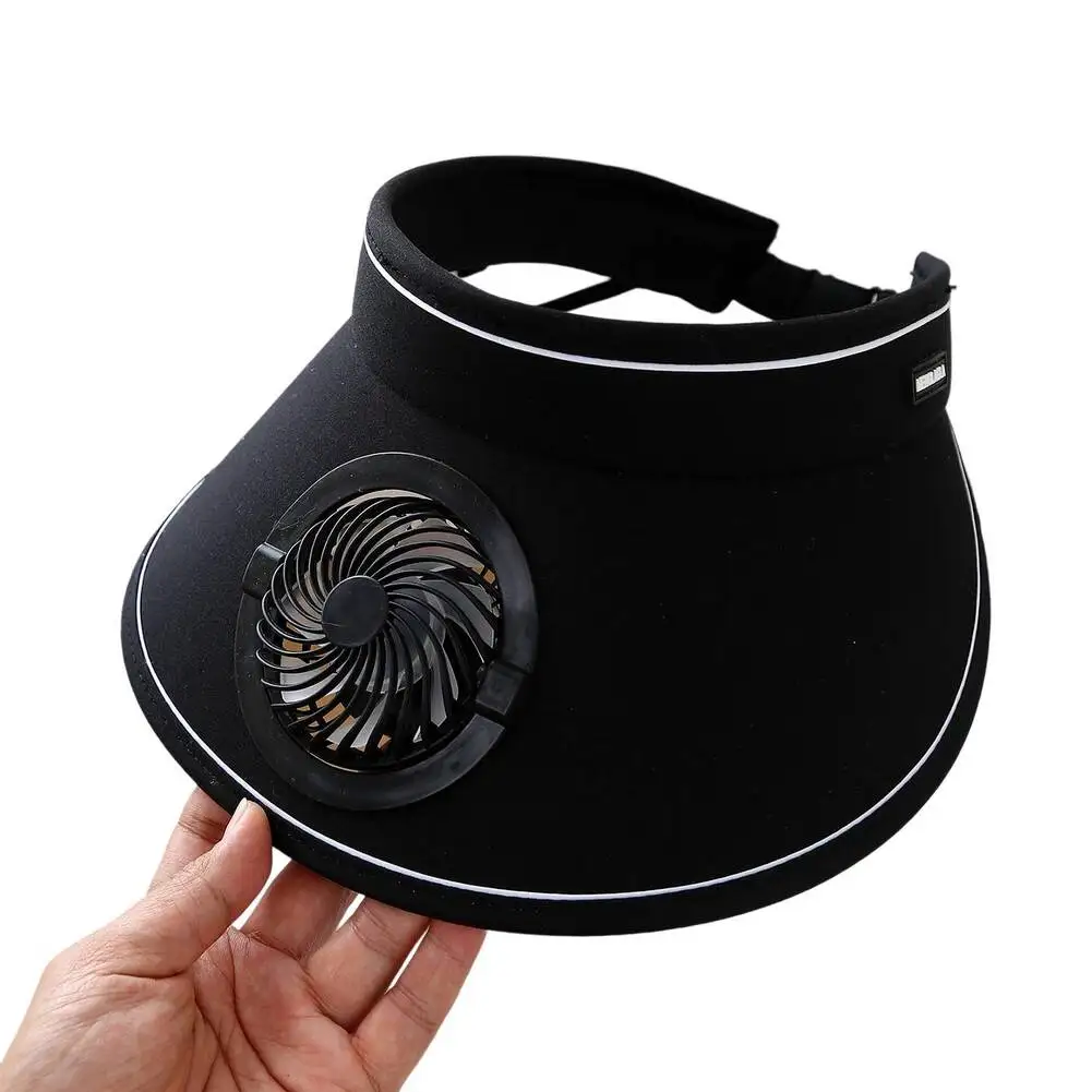 

For Camping/Beach/Hiking 2025 Fan Sun Cap With USB Charging, High Wind Speed, Adjustable Size Oversized Brim Sunshade