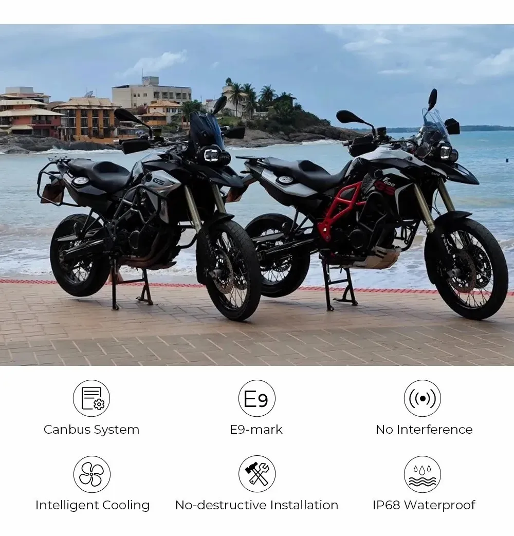 E9 mark Motorcycle LED Headlights for BMW F650GS F700GS F800GS F800R ADV GS F800 R IP68 Lamp Head Lights Assembly 2008-2018 view 2