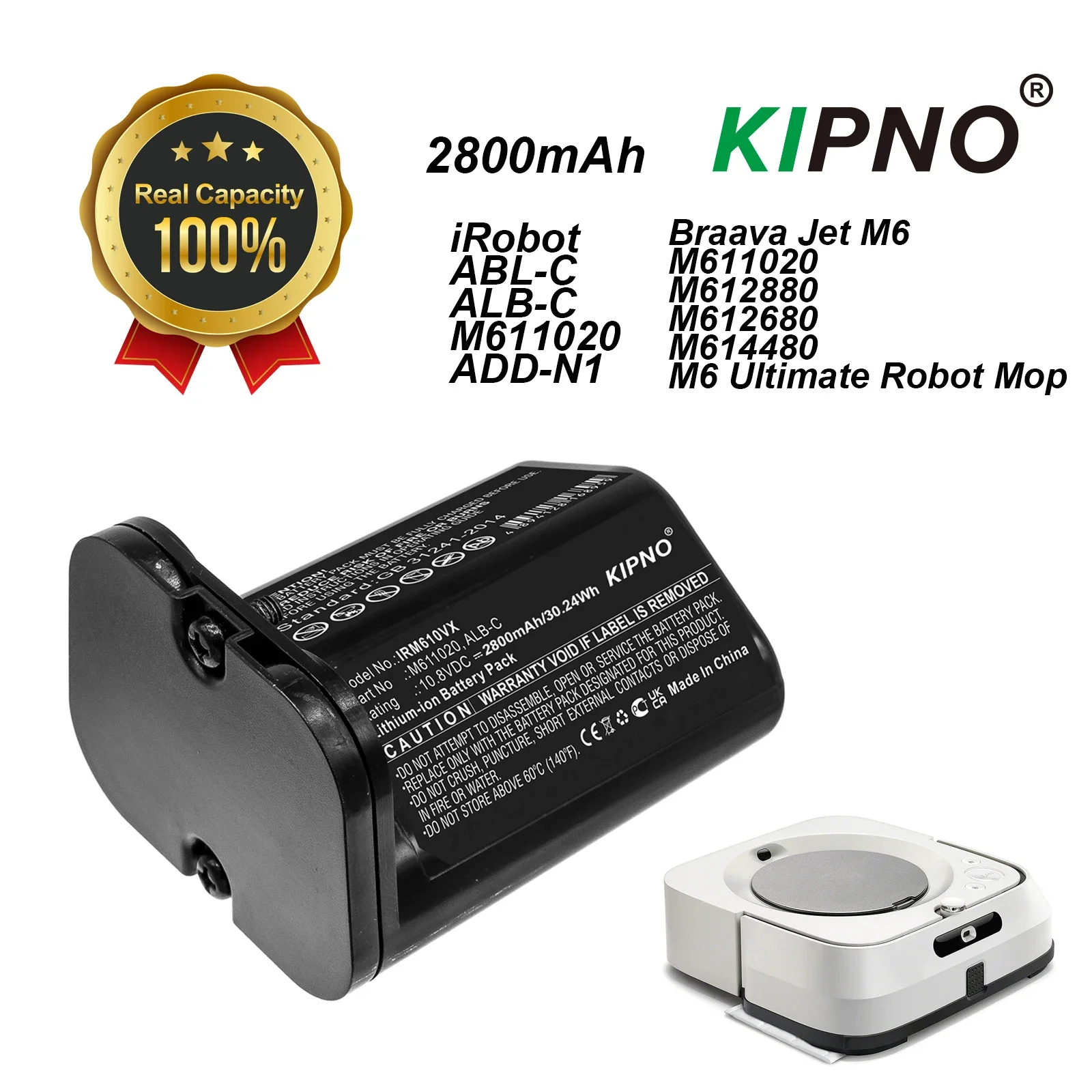 

2800mAh Vacuum Battery For iRobot Braava Jet M6 M611020 M612880 M612680 M614480 M6 Ultimate Robot Mop ADD-N1 ABL-C ALB-C M611020