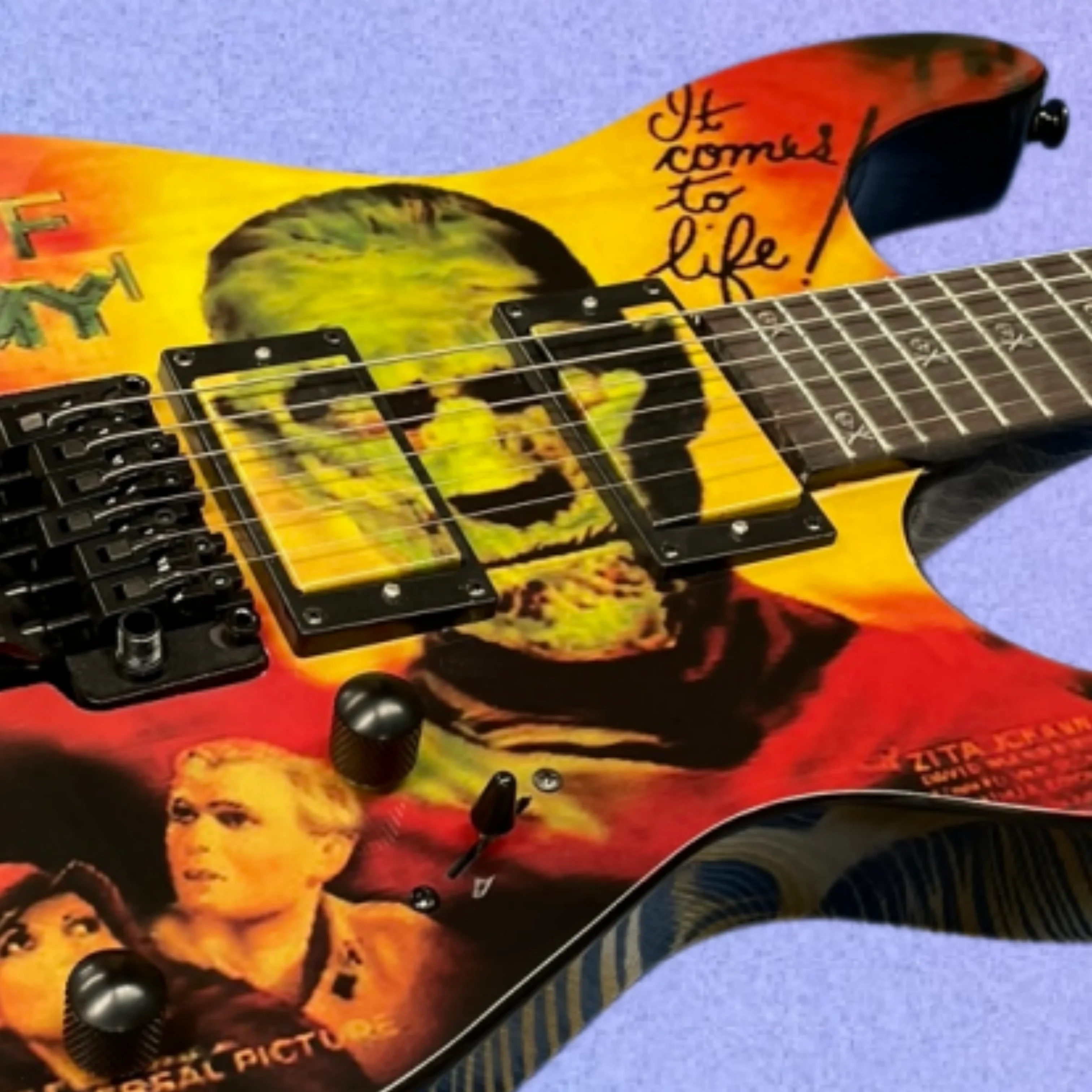 Artistic paint electric guitar,with tremolo system and HH pickups, smooth-playing rosewood fingerboard guitars guitarra