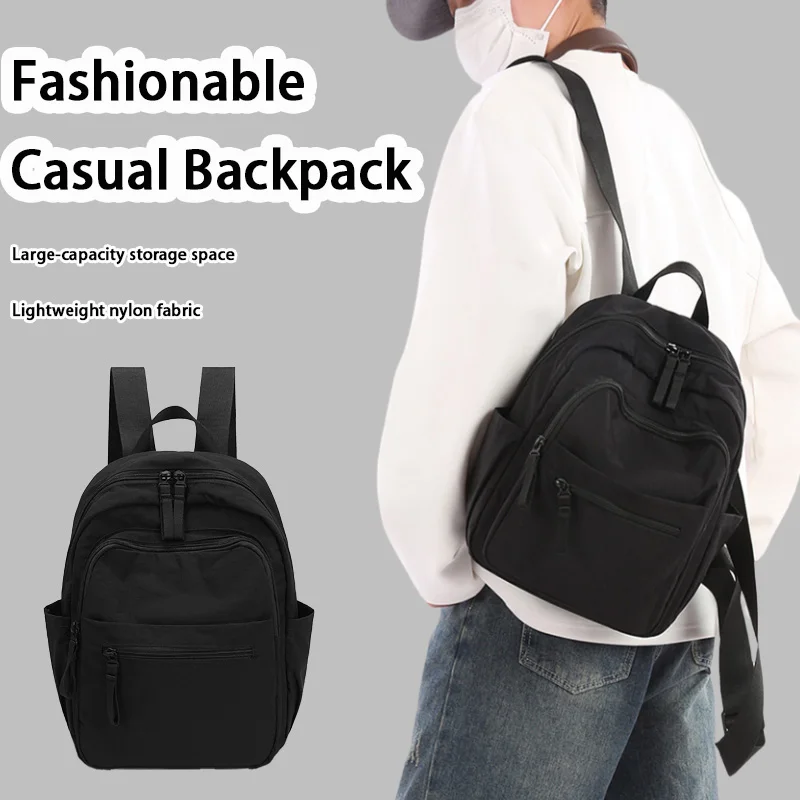 

11-дюймовый стильный компактный женский рюкзак, повседневная пригородная сумка, дизайн унисекс, большой вместительный легкий прочный нейлоновый рюкзак