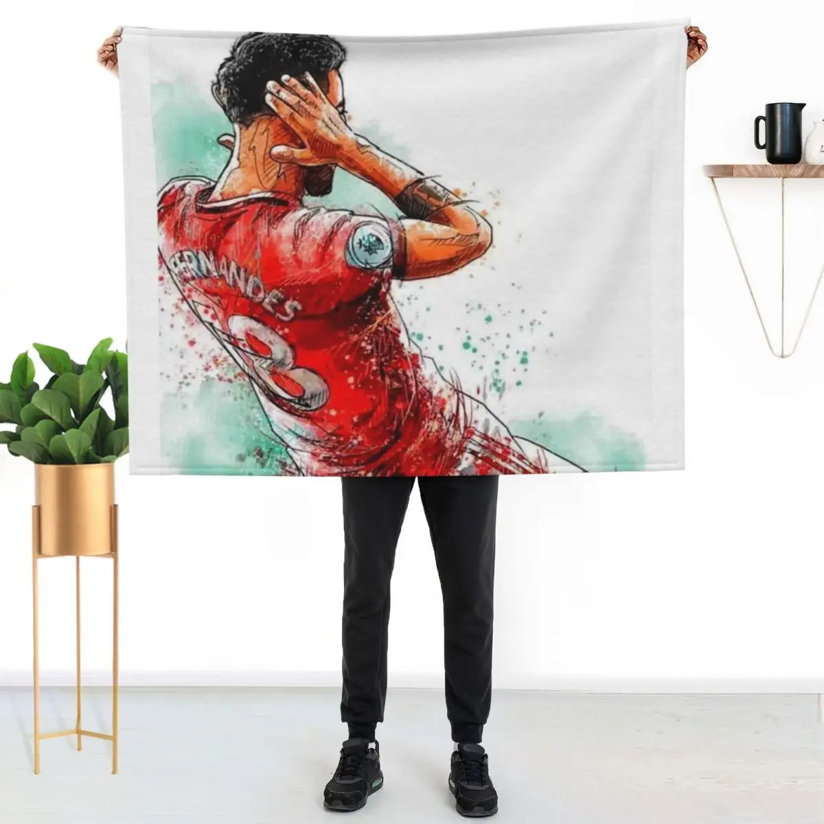 bruno fernandes art Throw Blanket Sofa Quilt Plaid blankets ands Large Plaid on the sofa blankets and throws Blankets