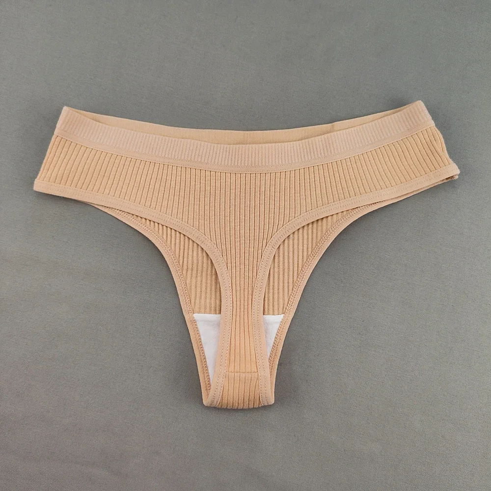 Calcinha tanga de algodão para mulheres, baixo crescimento, fio dental sexy, roupa íntima clássica, lingerie de biquíni, monocromática, 10 peças por conjunto