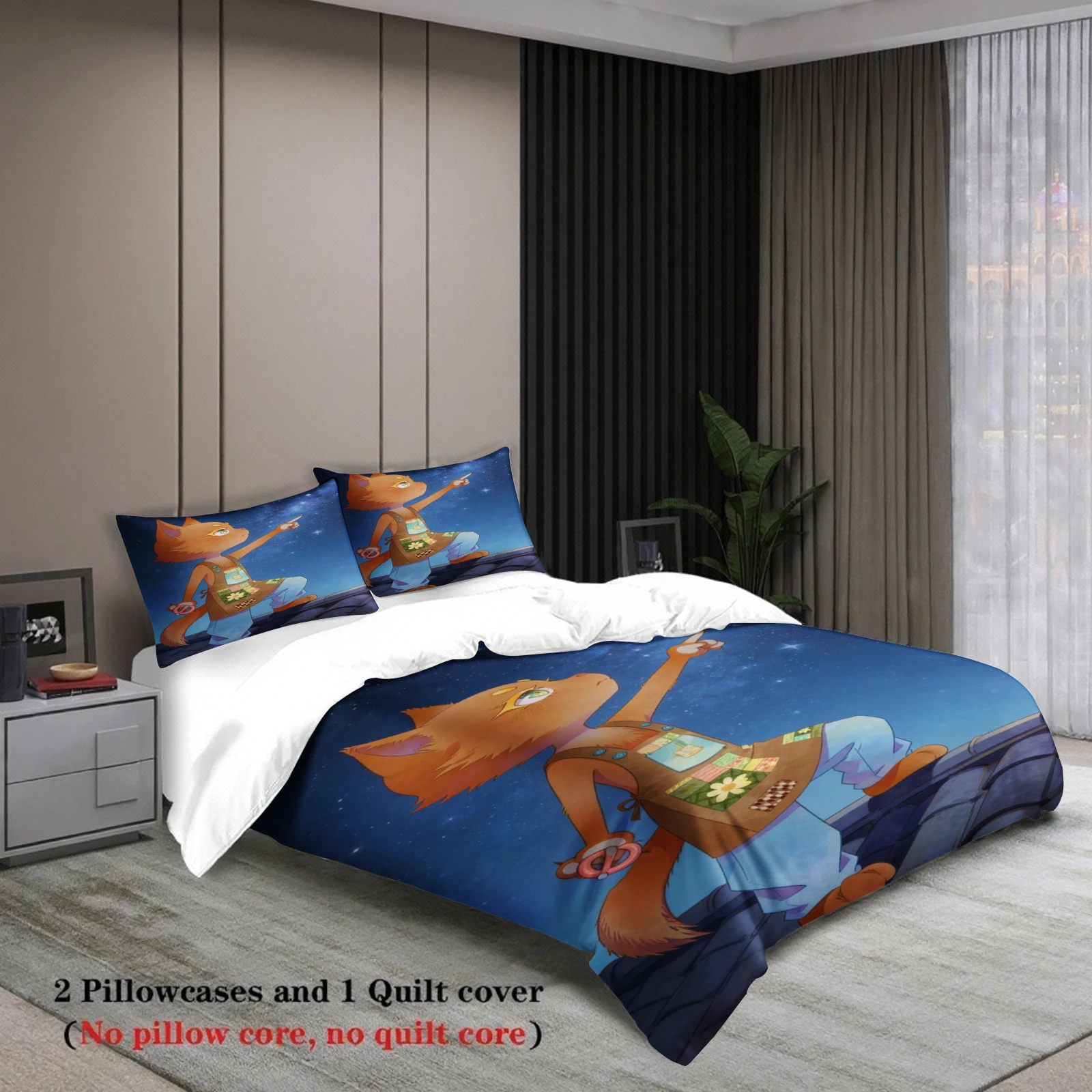 Softville Cozy Town Cute Fern the Quilt Fox Bedding Set With Duvet Cover & Pillowcase For Children's Bedroom Decor