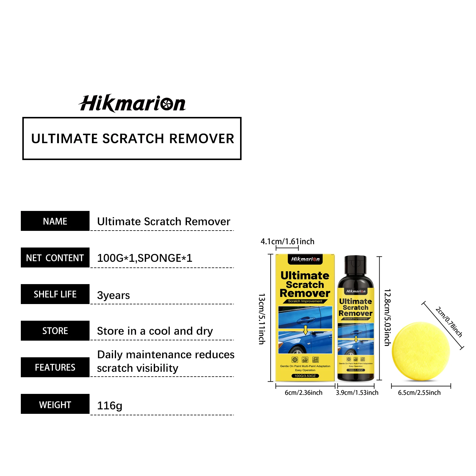 Kratzer-Entferner-Set für Autolack, Effektives Reparatur-Kit für Kratzer und Wasserflecken – Detail 1