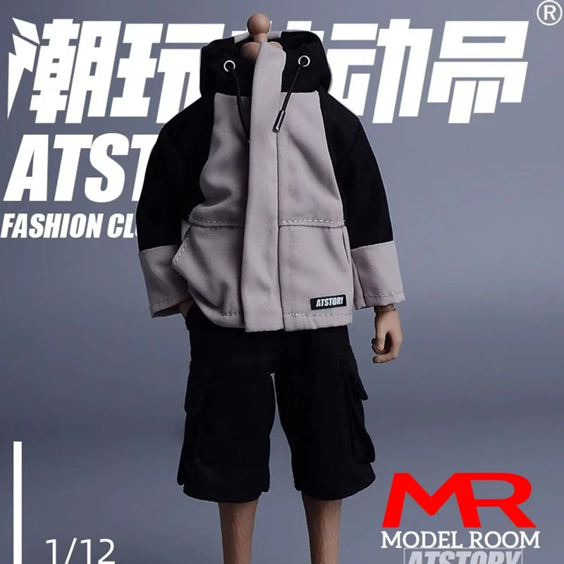 ATStory 1/12 Male Zipper Outdoor Jacket Clothes Model Fit 6'' BJD Notaman Asi 3.0 NWTOYS VTOYS Soldier Action Figure Body Doll