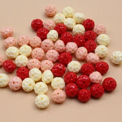 10Pcs 11mm Artificial Coral Fruit Bead Lovely Strawberry Red Coral Beige color For Jewelry Bracelet Necklace Earring Making DIY