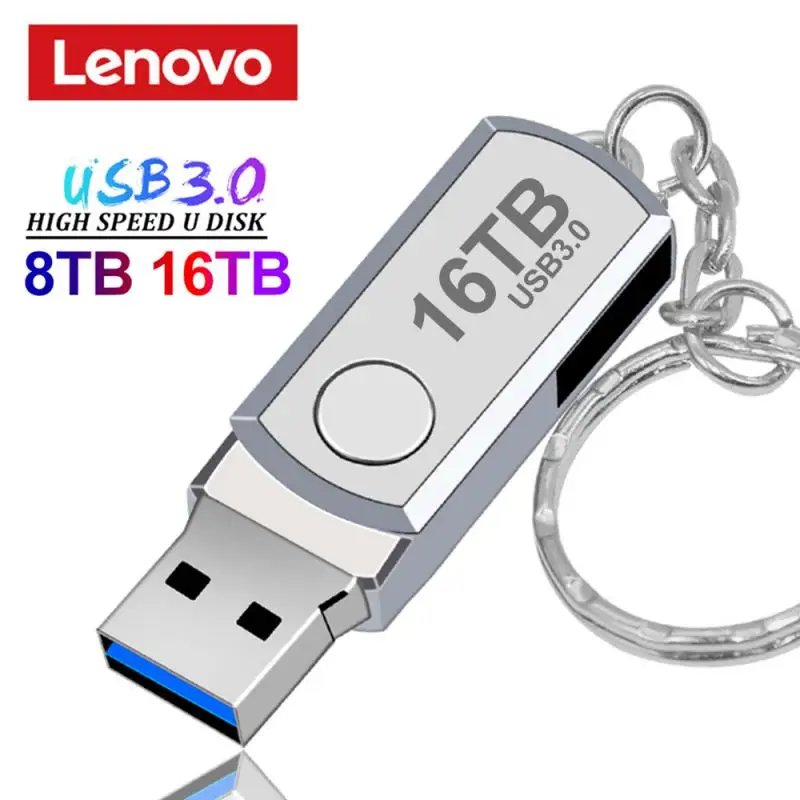 Lenovo Super 16TB Usb 3.0 Metal Pen Drive 8TB 4TB High Speed Flash Drives Pendrive Portable Usb Memoria Stick Type-c Adapter