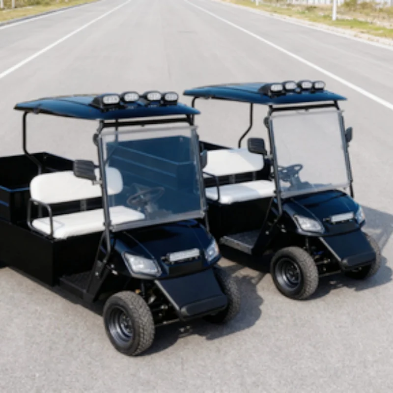 Deluxe Edition 72V Lithium Battery Electric Golf Cart New Energy Electric Buggy With Rear Cargo Box Roof LED Light Strips