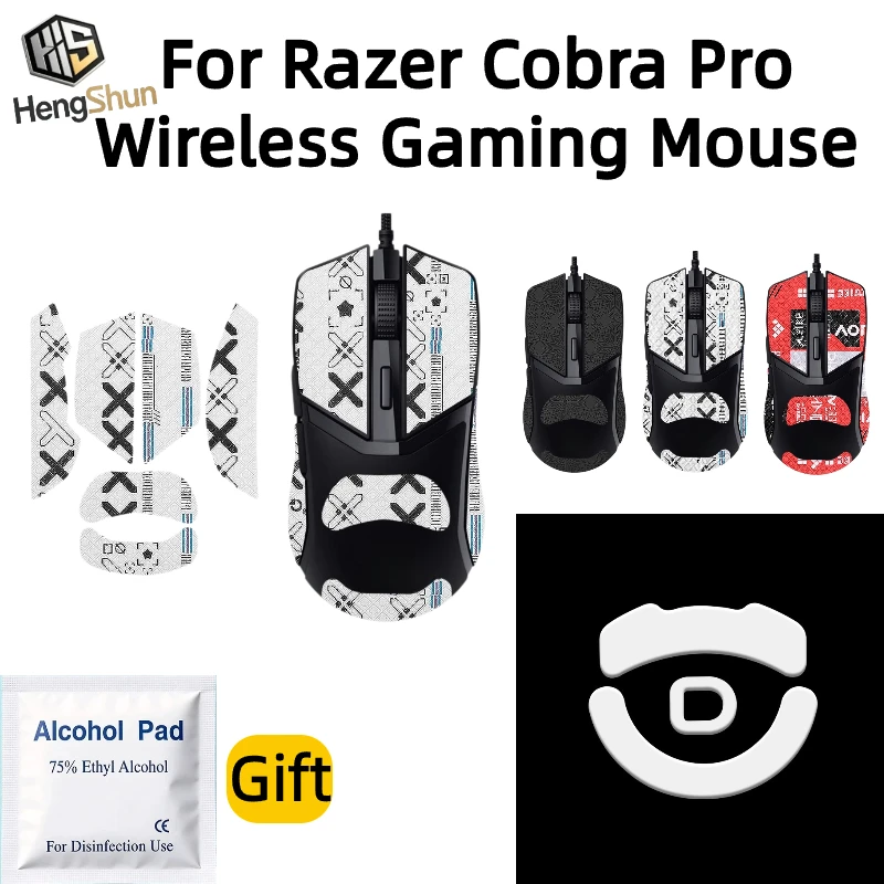 For Razer Cobra Pro Wireless Grip Tape, Anti-Slip Sweat Absorbing + Feet Skates, Gaming Accessory With Alcohol Pad