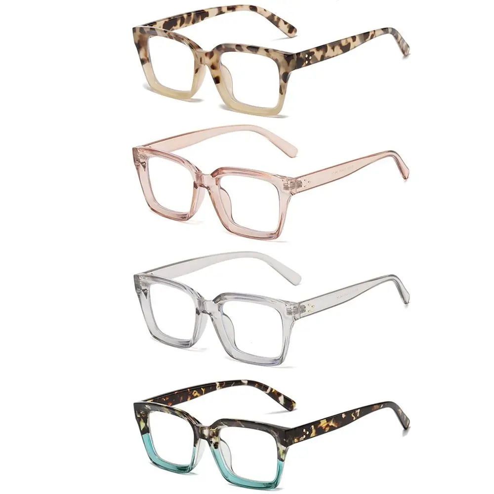 Fashion PC Anti-UV Blue Rays Glasses Square Ultra-light Computer Goggles Solid Color Big Frame Eyeglasses Women