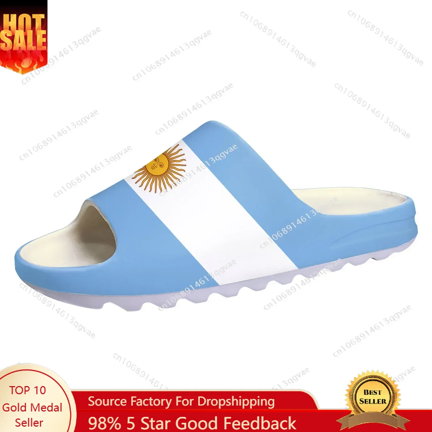 

Argentine Flag Soft Sole Sllipers Home Clogs Step on Water Shoes Mens Womens Teenager Beach Argentina Customize on Shit Sandals