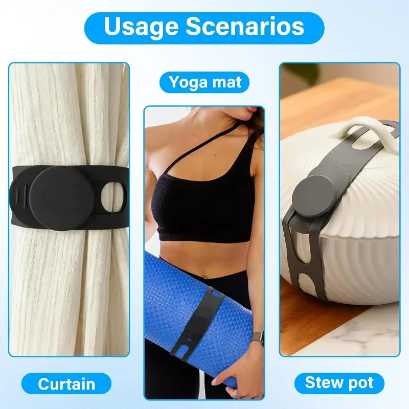 54cm Reusable Lid Strap Silicone Elastic Band Universal Pot Lid Holder for Lunch Box Strap Elastic Band Outdoor Tableware Tool