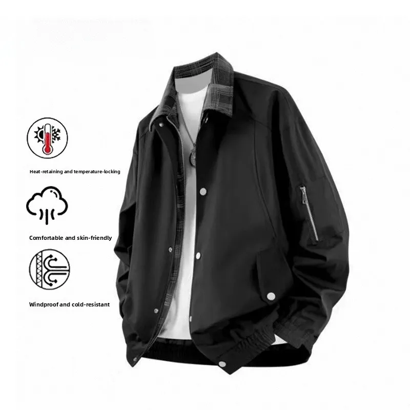 

Kaipainen американский ретро чистый цвет свободный повседневный воротник тюре верхняя одежда для молодежи весна осень полиэфирное волокно против морщин