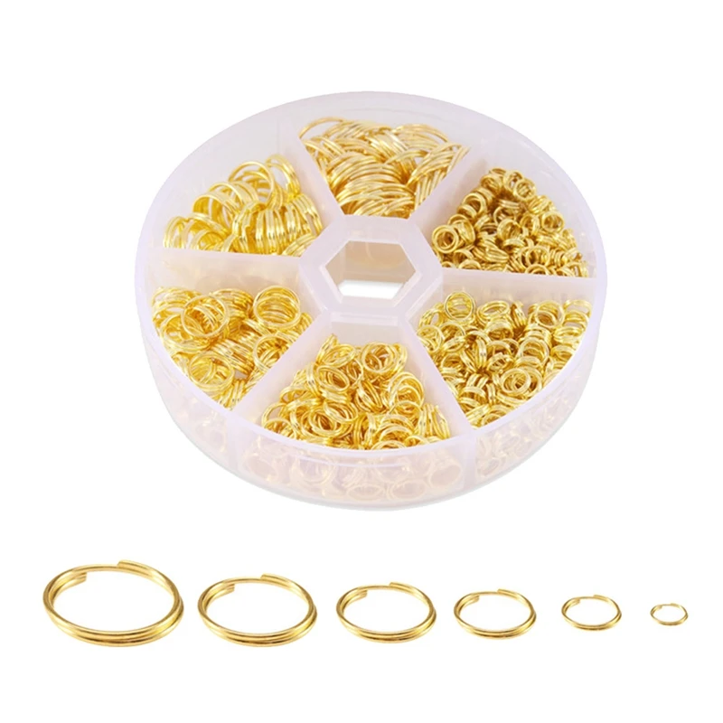 690Pcs Metal Gold Double Rings Circles Craft Jump-Loops Opener For Jewelry Necklaces And Bracelets