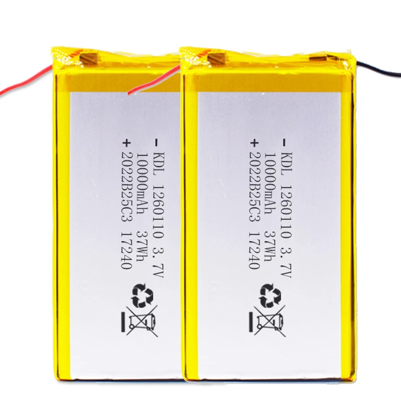 3.7V 10000mAH 1260110 Polymer lithium ion Li-ion Rechargeable battery for TOY POWER BANK GPS Table E-book Batteries