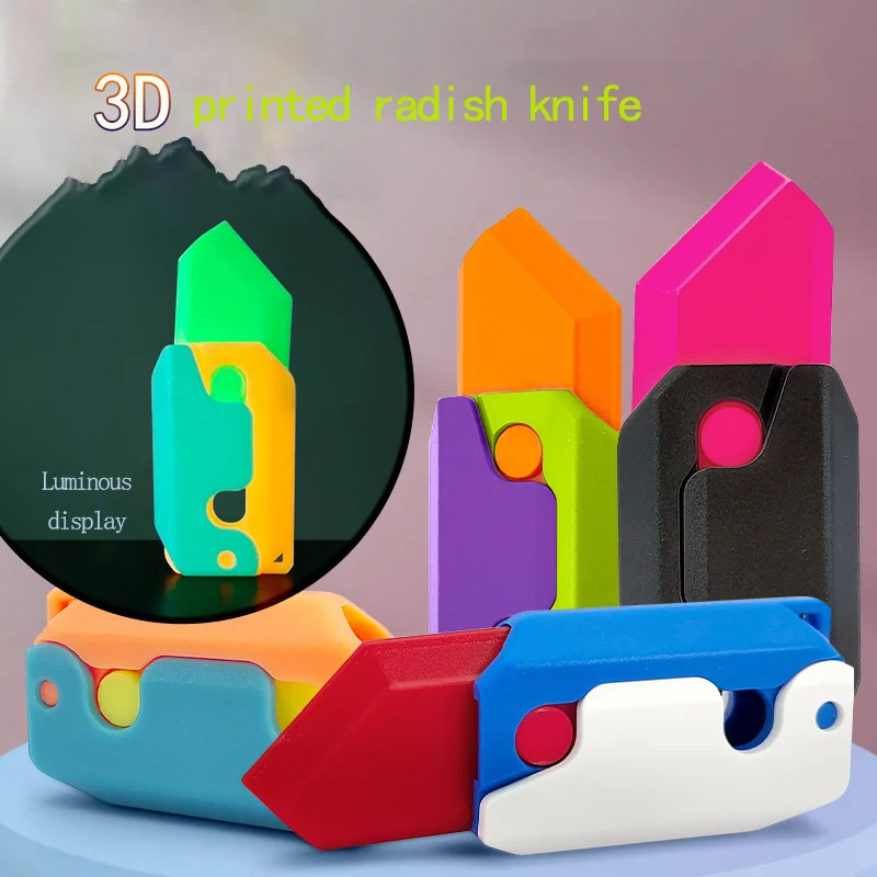 Cuchillo de rábano luminoso de gravedad 3d, descompresión, bloque de Color, juguete informal, regalo de Navidad, novedad de 2023