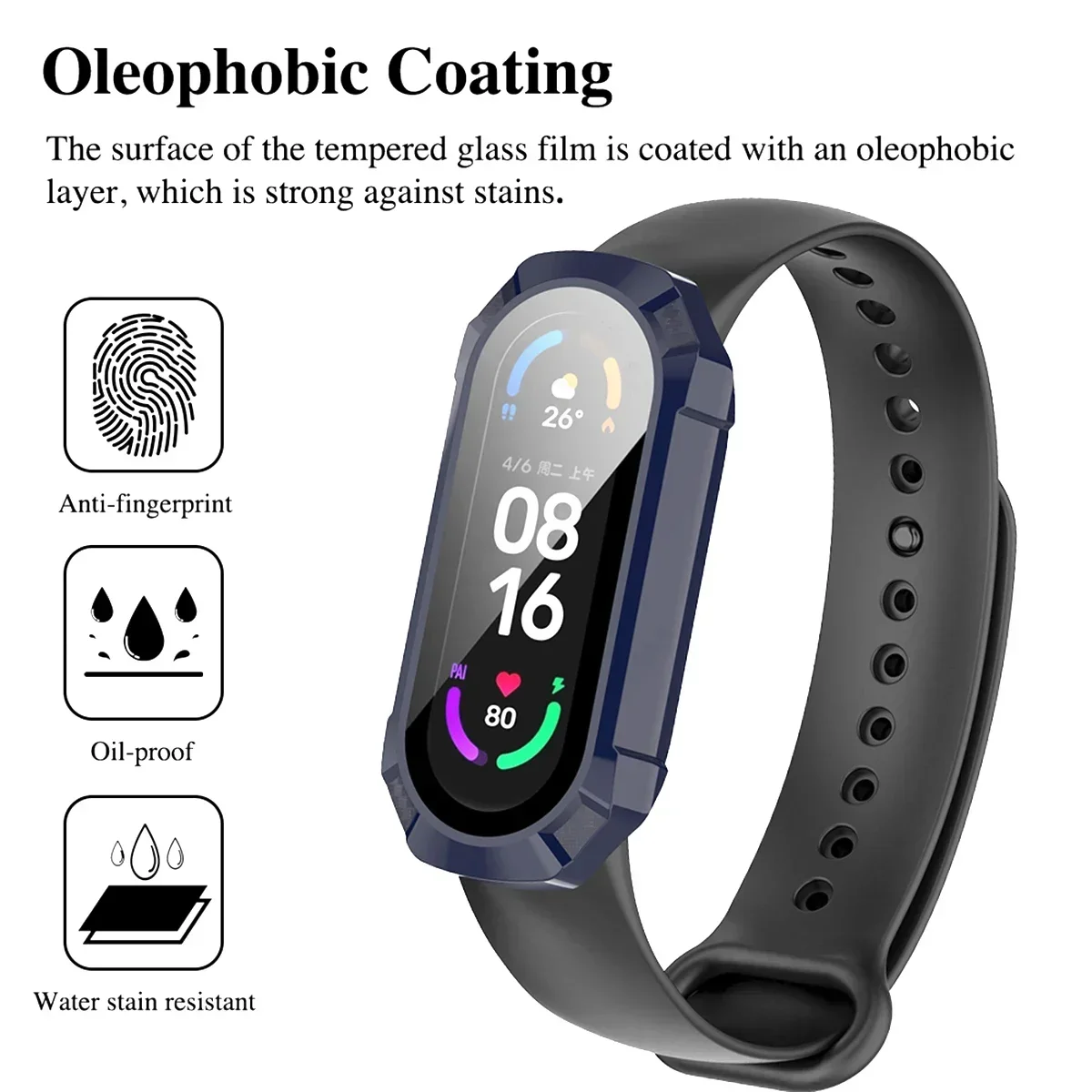 خفف من الزجاج وحافظة ل شاومي مي باند ، واقي الشاشة ، ساعة ذكية ، ميباند 6 ، 5 ، 4 ، فيلم HD ، غطاء على الفرقة الذكية 8 ، 9 ، جهاز كمبيوتر ، 7