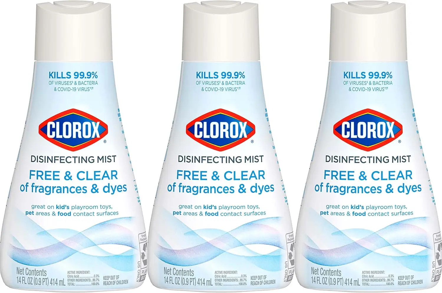 

Fragrance-Free Disinfecting Mist Refill, 14oz Pack of 3, Kills Germs & Viruses, Safe for Home Use