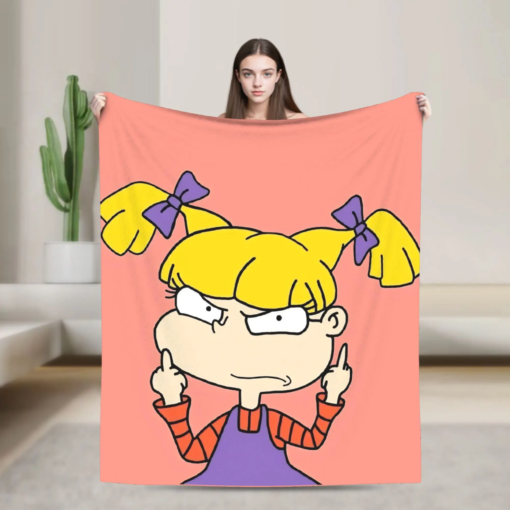 Cartoon R-Rugrats Blanket Multi-size Super Soft Cozy  Throw Blankets for Couch Sofa and Bed