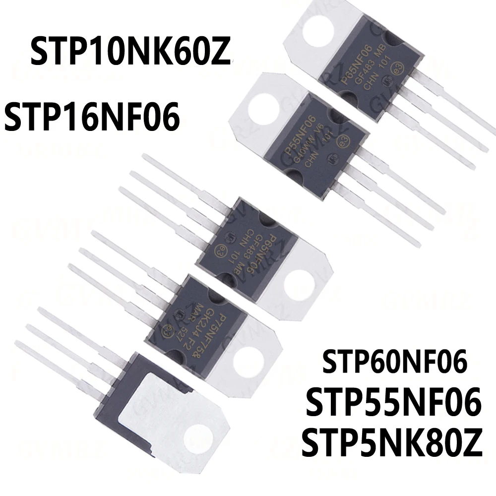 10PCS STP10NK60Z STP16NF06 STP55NF06 STP5NK80Z STP60NF06 STP65NF06 STP75NF75  TO-220 transistor STP80NF70 STPS2045CT