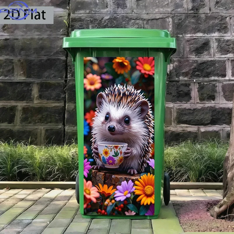 2D Flat Printing 1pc Trash Can Sticker  
