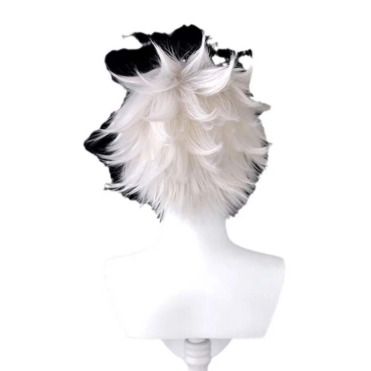 Tsuyu Asui Wind Pillar 실버 그레이 짧은 파마 가발 코스프레 가발