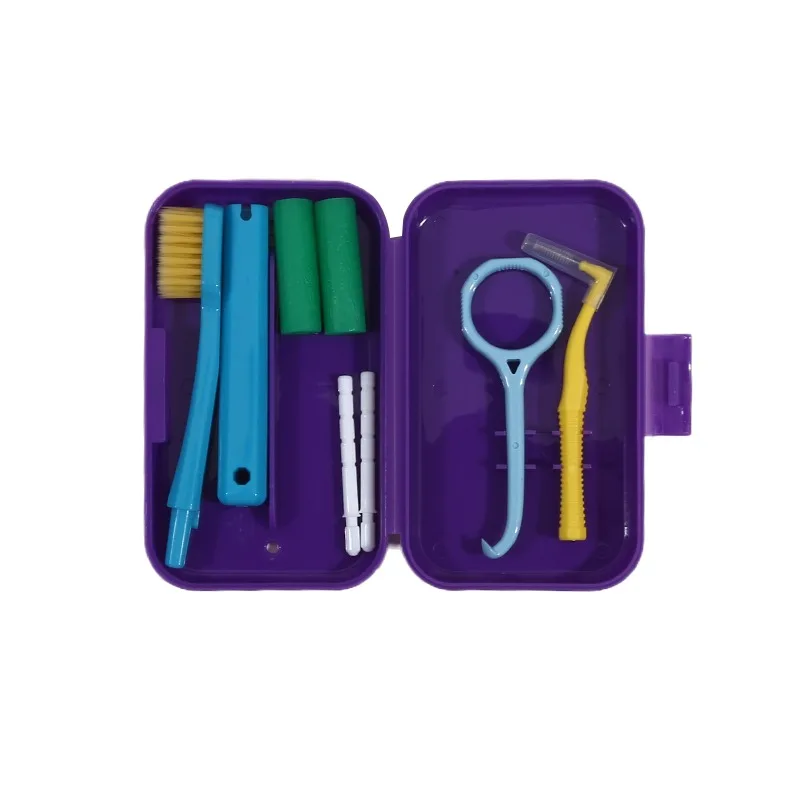 Dental Cleaning Care Kits Orthodontic Oral Care Brush Tongue Scraper Interdental Brush Travel Portable Case Clean Hygiene