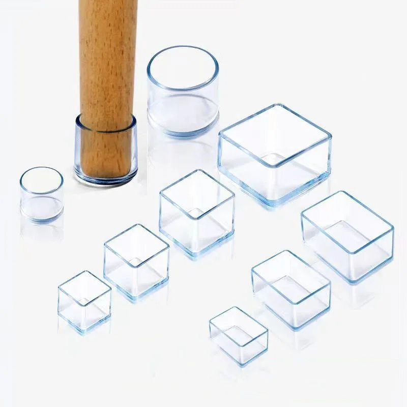 

4Pcs Table Chair Leg Mat Transparent Silicone Non-slip Table Chair Leg Caps Foot Protection Cover Pads Wood Floor Protectors
