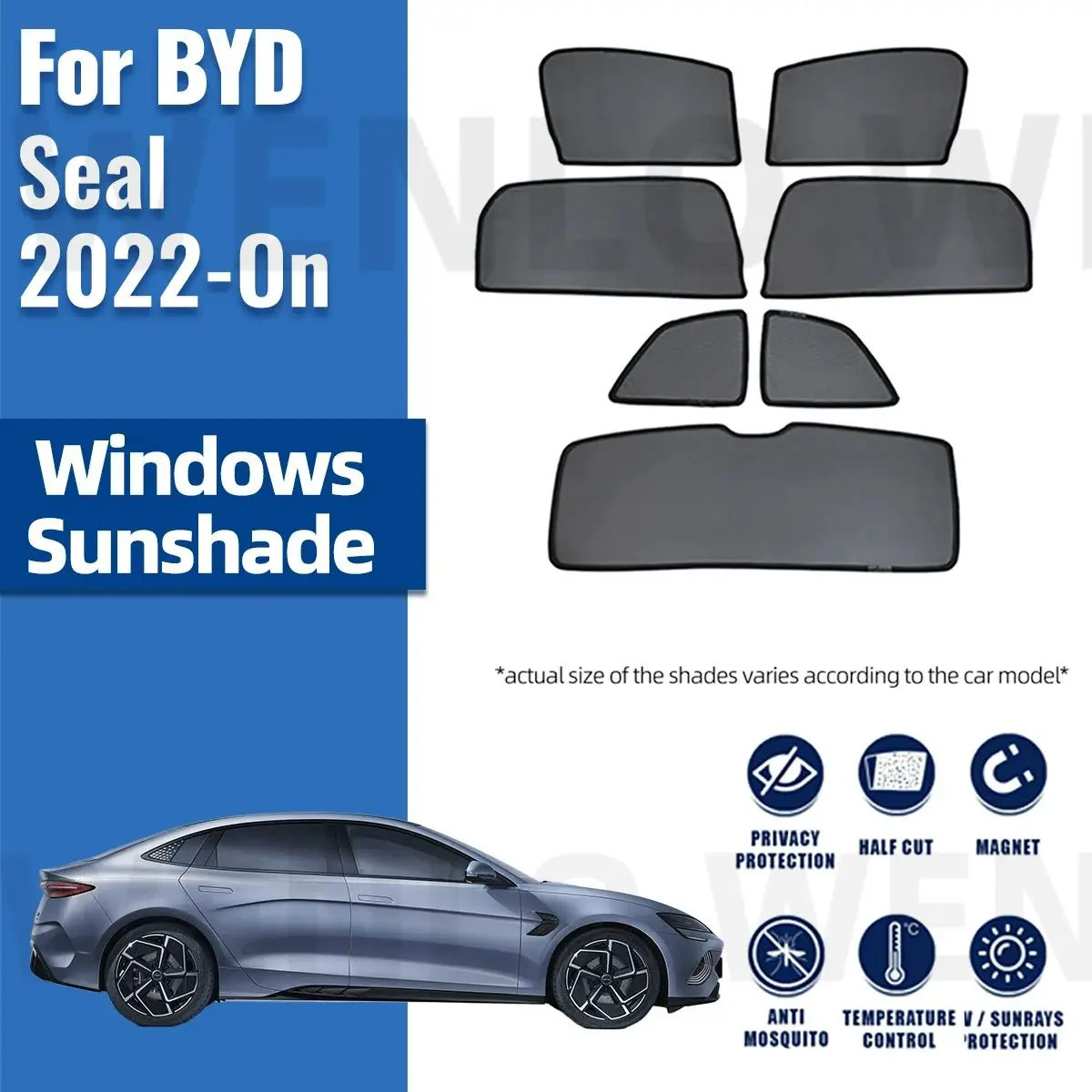 For BYD Seal 2022 2023 2024 Full Cover Car Side Window Sunshade Windshield Sun Shade Solar Protection Parasol Children Curtains