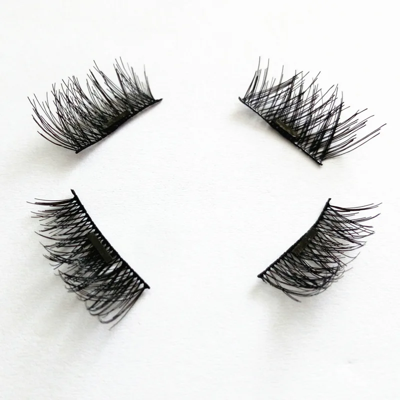 Single Magnetic Eyelashes Half Eye 2 Magnet 3d Mink Fake Eyelash No Glue Natural Long Lasting Reusable Makeup